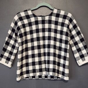 Maje Women's Size 1 Small Old Money Academia Preppy Buffalo Plaid Sweater EUC